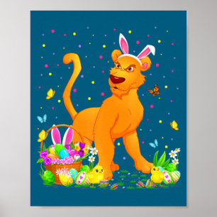 T-Shirt Ostern Puma Hase Ei Jagd Poster