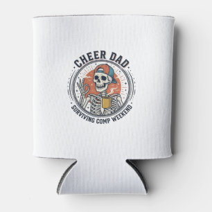 T-Shirt Papa überlebt Wettbewerbswochenende Skelet Dosenkühler