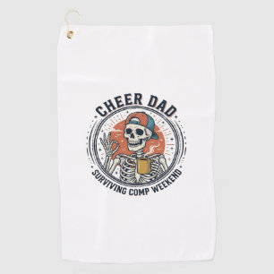 T-Shirt Papa überlebt Wettbewerbswochenende Skelet Golfhandtuch