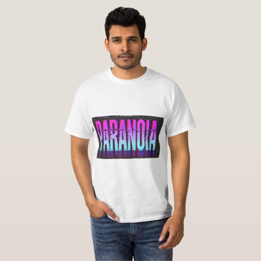 T - Shirt "Paranoia" - Design Glitch Psichedelico (Vorne ganz)