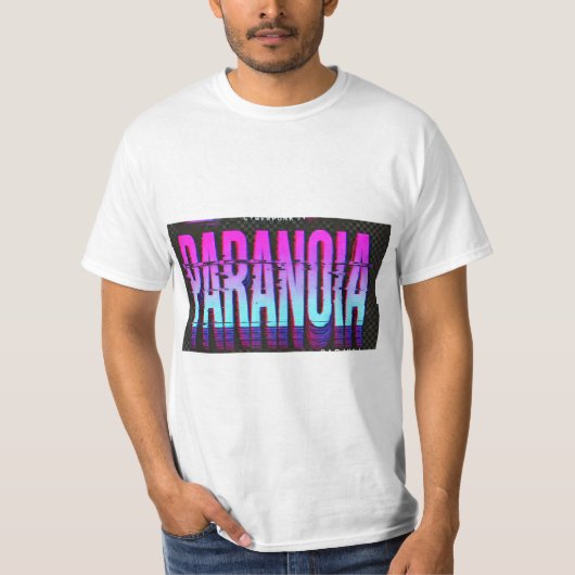 T - Shirt "Paranoia" - Design Glitch Psichedelico (Vorderseite)