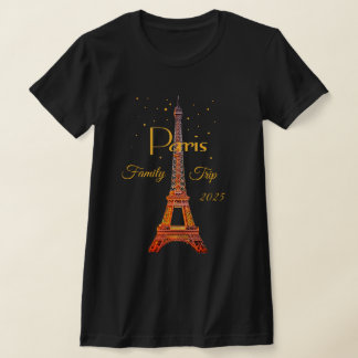 T-Shirt Paris Eiffelturm Gold