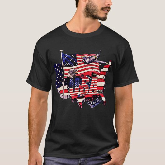 T - Shirt Patriotic Pride : Bold USA Freedom T-Shi (Vorderseite)