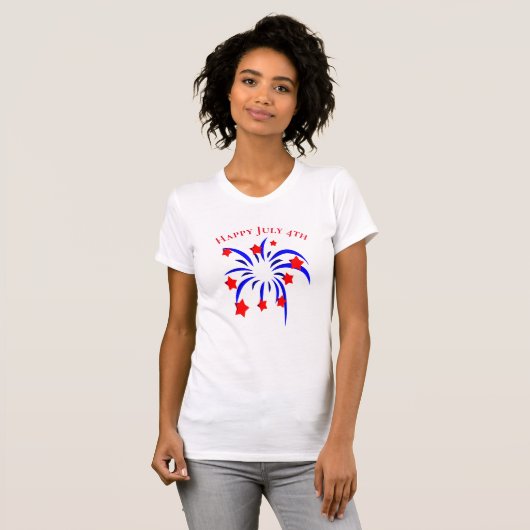 T - Shirt-Patriotische Feuerwerkskörper-T - Shirt (Vorne ganz)