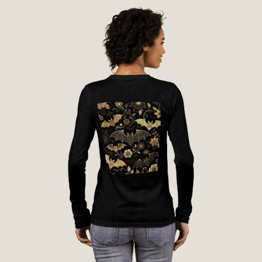 t-shirt pattern with golden bats Tri-Blend shirt (Voller Rückseite)