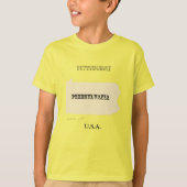 T - Shirt - Pennsylvania Karte mit Stadt (Vorderseite)