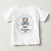 T - Shirt-Personalisiert Baby First Xmas 2025-Boy Baby T-shirt (Vorderseite)