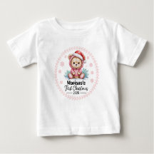 T - Shirt-Personalisiert Baby's Christmas 2025-Gir
