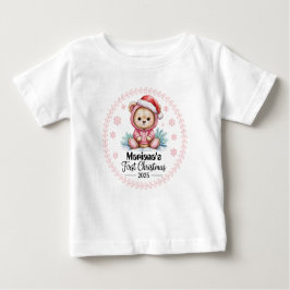 T - Shirt-Personalisiert Baby's Christmas 2025-Gir Baby T-shirt