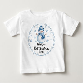T - Shirt-Personalisiert Baby's First Xmas 2025-Bo Baby T-shirt