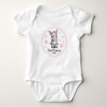 T - Shirt-Personalisiert Baby's First Xmas 2025-Gi