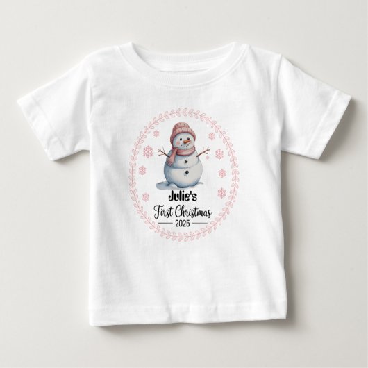 T - Shirt-Personalisiert Baby's First Xmas 2025-Gi Baby T-shirt (Vorderseite)