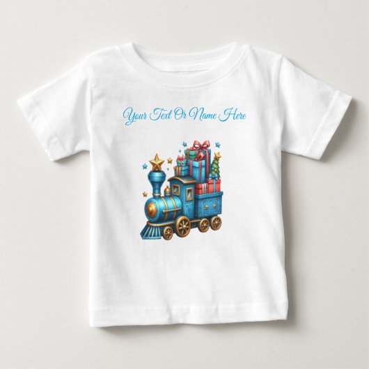 T - Shirt Personalisiert Blue Christmas Baby Jerse (Vorderseite)