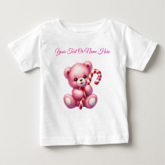 T - Shirt Personalisiert Pink Christmas Baby Jerse (Vorderseite)