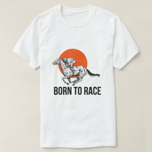 T-Shirt Pferderennen 'Born to Race'