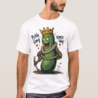 T - Shirt Pickle King - Funny Cartoon Pickle Royal