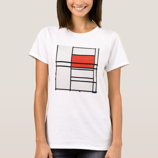 T-SHIRT: PIET MONDRIAN: ZUSAMMENSETZUNG, ROT UND B T-Shirt (Vorderseite)