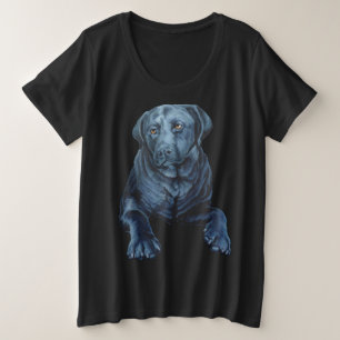 T - Shirt Plus Size Blue Hundeshirt für Frauen Lab