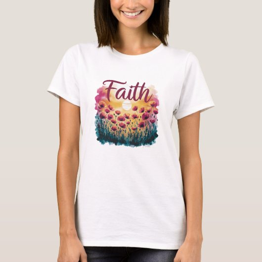 T - Shirt Poppies und FAITH (Vorderseite)