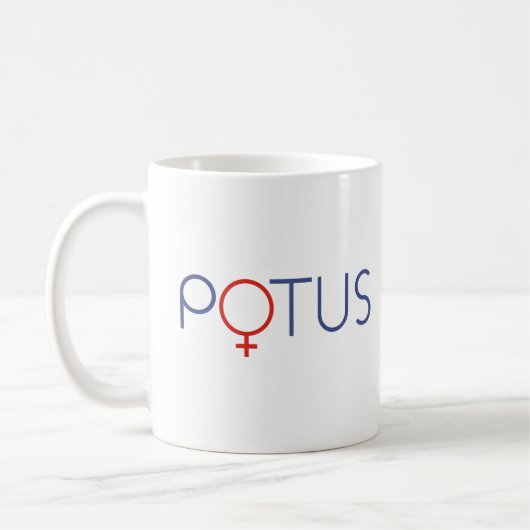 T - Shirt POTUS Frau Präsidentin Kaffeetasse (Links)