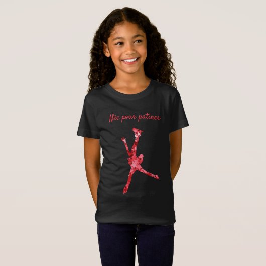 T-shirt pour patineuse - Etoiles rouges Patinage (Vorne ganz)