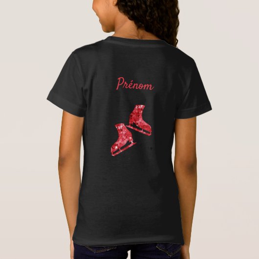 T-shirt pour patineuse - Etoiles rouges Patinage (Rückseite)