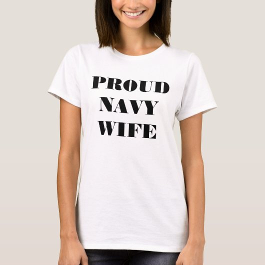 T - Shirt Proud Navy Ehefrau (Vorderseite)
