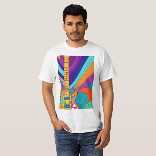 T - Shirt "Psychedelic gitarre" (Vorne ganz)