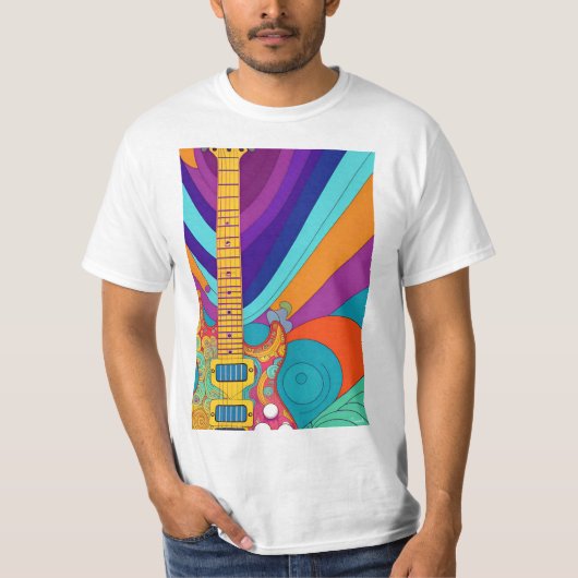 T - Shirt "Psychedelic gitarre" (Vorderseite)