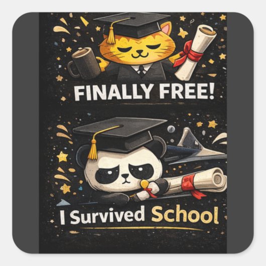 T-Shirt Quadratischer Aufkleber (Vorderseite)