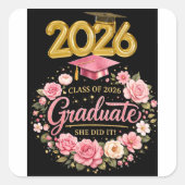 T-Shirt Quadratischer Aufkleber (Vorderseite)