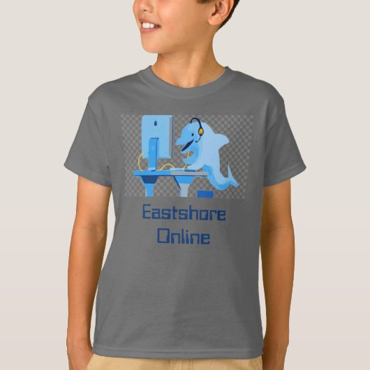 T - Shirt "Rauche graue Online-Dolphin" (Vorderseite)