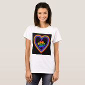 T - Shirt Regenbogenherz mit Pfote (Vorne ganz)