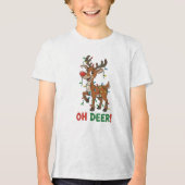 T-Shirt Reindeer With Lights Tri-Blend Shirt (Vorderseite)