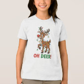 T-Shirt Reindeer With Lights Tri-Blend Shirt (Vorderseite)