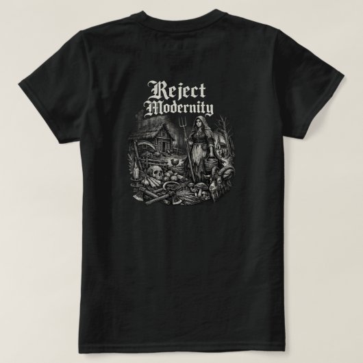 T-Shirt 'Reject Modernity Dark' (Design Rückseite)