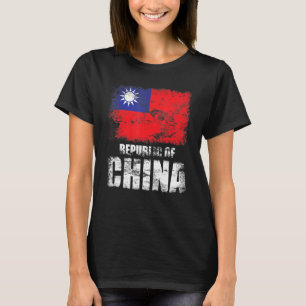 T-Shirt "Republik China" unter chinesischer Flagge