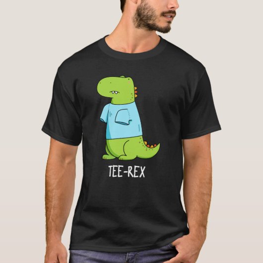 T-Shirt Rex Funny TShirt TRex Dinosaur Pun Dark BG (Vorderseite)
