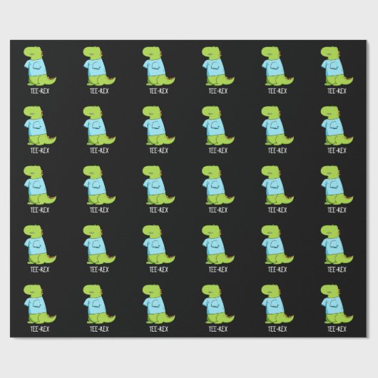 T-Shirt Rex Funny TShirt TRex Dinosaur Pun Dark BG Geschenkpapier (Flach)