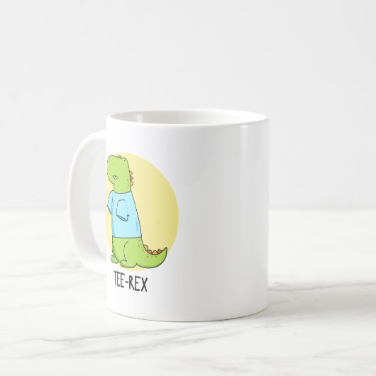 T-Shirt Rex Funny TShirt TRex Dinosaur Pun Kaffeetasse (Vorderseite Links)