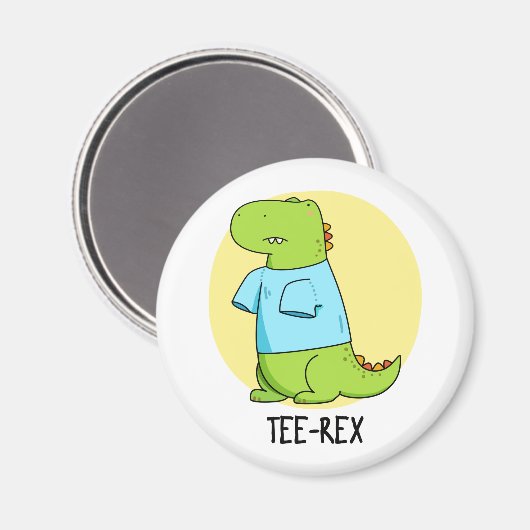 T-Shirt Rex Funny TShirt TRex Dinosaur Pun Magnet (Vorderseite/Rückseite)