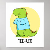 T-Shirt Rex Funny TShirt TRex Dinosaur Pun Poster (Vorne)