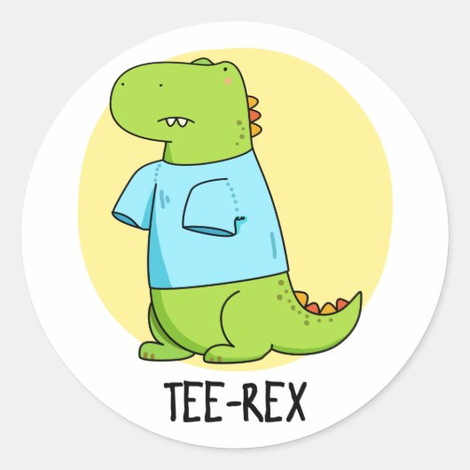 T-Shirt Rex Funny TShirt TRex Dinosaur Pun Runder Aufkleber (Vorderseite)