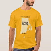 T - Shirt - Rhode Island Karte mit Stadt (Vorderseite)