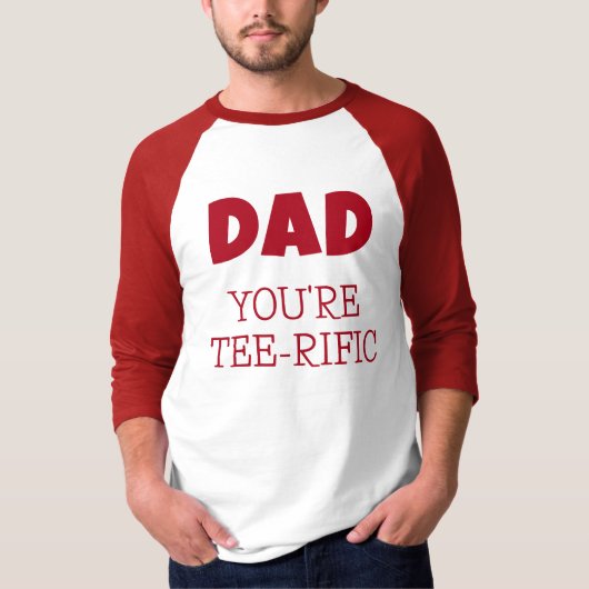 T-Shirt Rific Vater Pun Red and White (Vorderseite)
