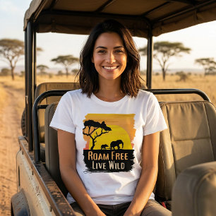 T-Shirt 'Roam Free Live Wild Animal Safari'