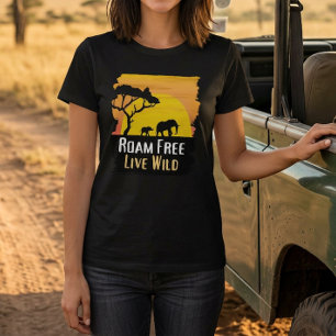 T-Shirt 'Roam Free Live Wild Animal Safari'
