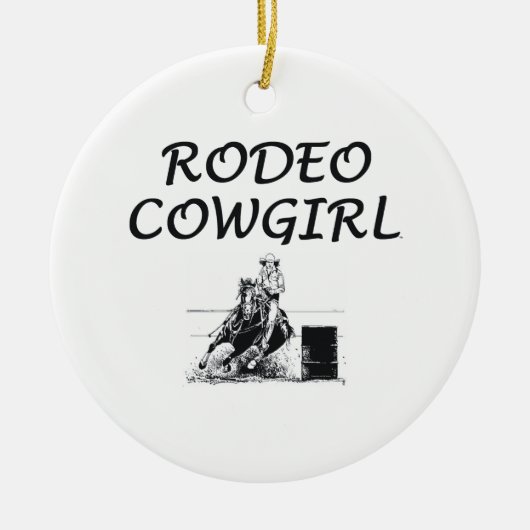 T-SHIRT Rodeo-Cowgirl Keramik Ornament (Vorne)