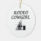 T-SHIRT Rodeo-Cowgirl Keramik Ornament (Links)
