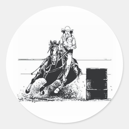 T-SHIRT Rodeo Cowgirl Runder Aufkleber (Vorderseite)